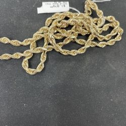10k Solid Rope Chain 30 Grams 