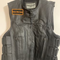 Leather motorcycle Vest