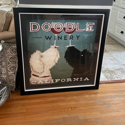 Golden Doodle Art Poster With Frame