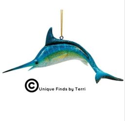 Brand New! 6" Marlin Ornament Coastal Nautical  | SHIPPING IS AVAILABLE