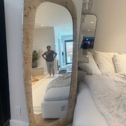 🔥Brand New 71" Floor Mirror finished in Burl wood
