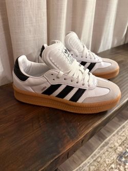 Adidas Samba XL White Black Gum Sneakers 6Y/7W