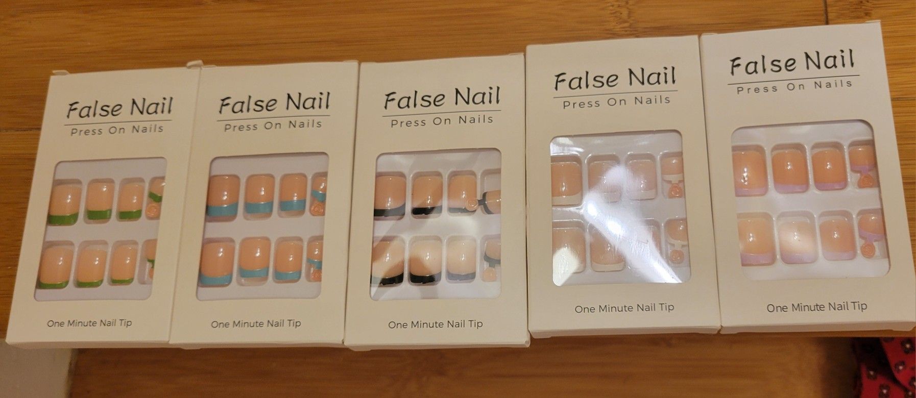 brand new 120 pcs french tips press on Toenails (5 pack)