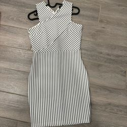 Mango Black And White Chic Mini Dress