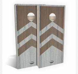 New In Box Trex® Cornhole Foggy Wharf/ Coastal Bluff Arrows All-Weather Cornhole Board Set