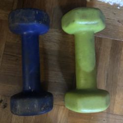 PLASTIC GYM READY 5 lb DUMBBELL PAIRS