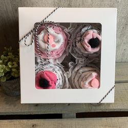 Cupcake Onesie Gift Box ~ Set Of 4