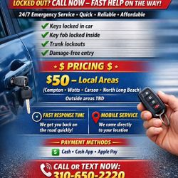 Car Locked Out Call Or Text Me 