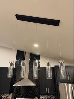 Kitchen Pendant 5-Light LED Black