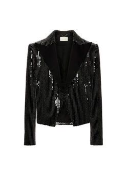 Magda Butrym Black Sequence Jacket Size 2 -NWT