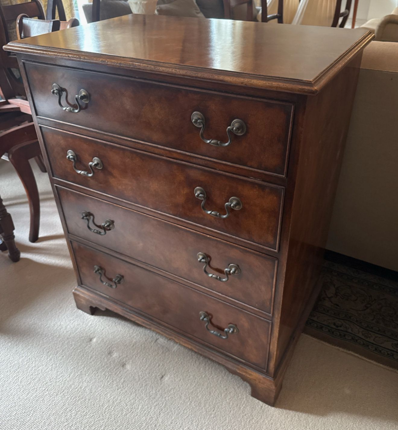 Antique Hardwood Dresser And Cabinet
