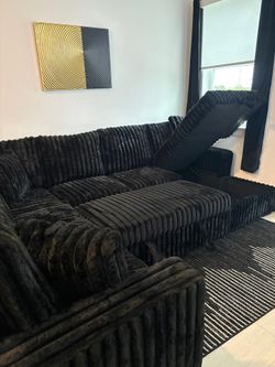 Need Gone! Today U shape Fluffy Corduroy Sectional couch $50Down