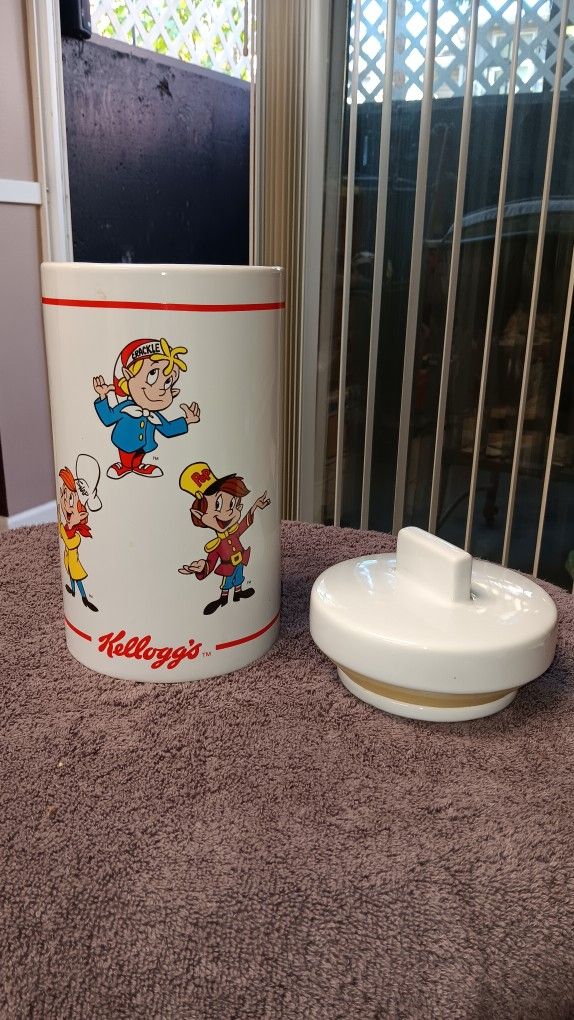 Vintage:1999 Kelloggs Rice Krispies Treats, Snap, Crackle, Pop, Cookie Jar Canister