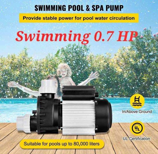  Swimming 0.7HP 550W SPA 325 L/Min Hot Tub Water Circulation Pump Above Ground Pool and Whirlpool Bath