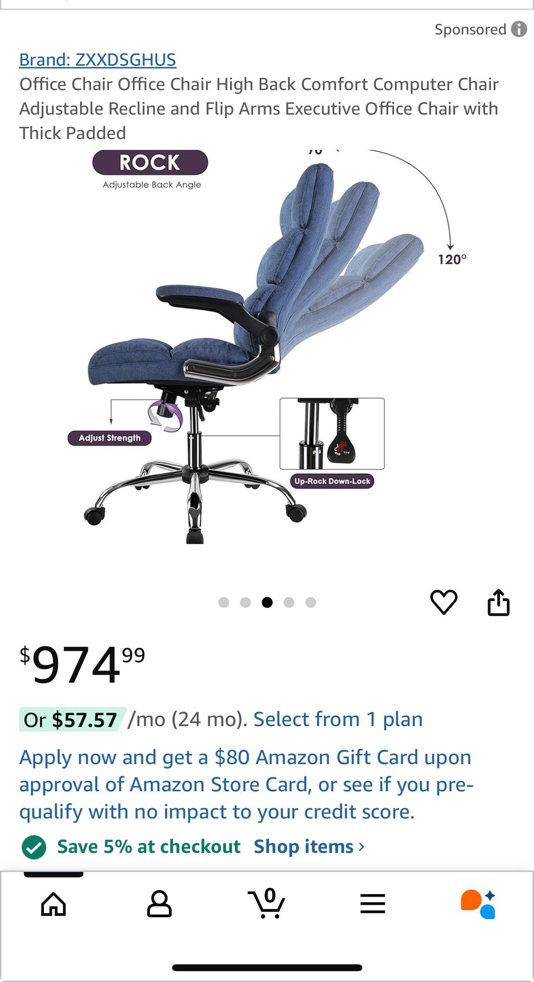 Office Chair Office Chair adjustable and Flip Arms Executive Office Chair with Thick Padded