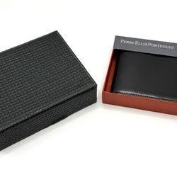 New Perry Ellis Genuine Leather Wallet Portfolio 