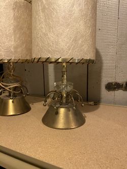 Matching Mid Century Brass Lamp Set
