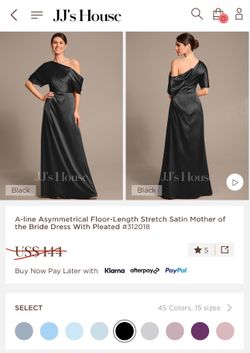 *DEEP BROWN* Asymmetrical Satin Gown SIZE OPTION: US 8 ($100) SIZE US 10 ($70)