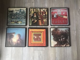 Framed Vinyl Lp’s And Metal Art