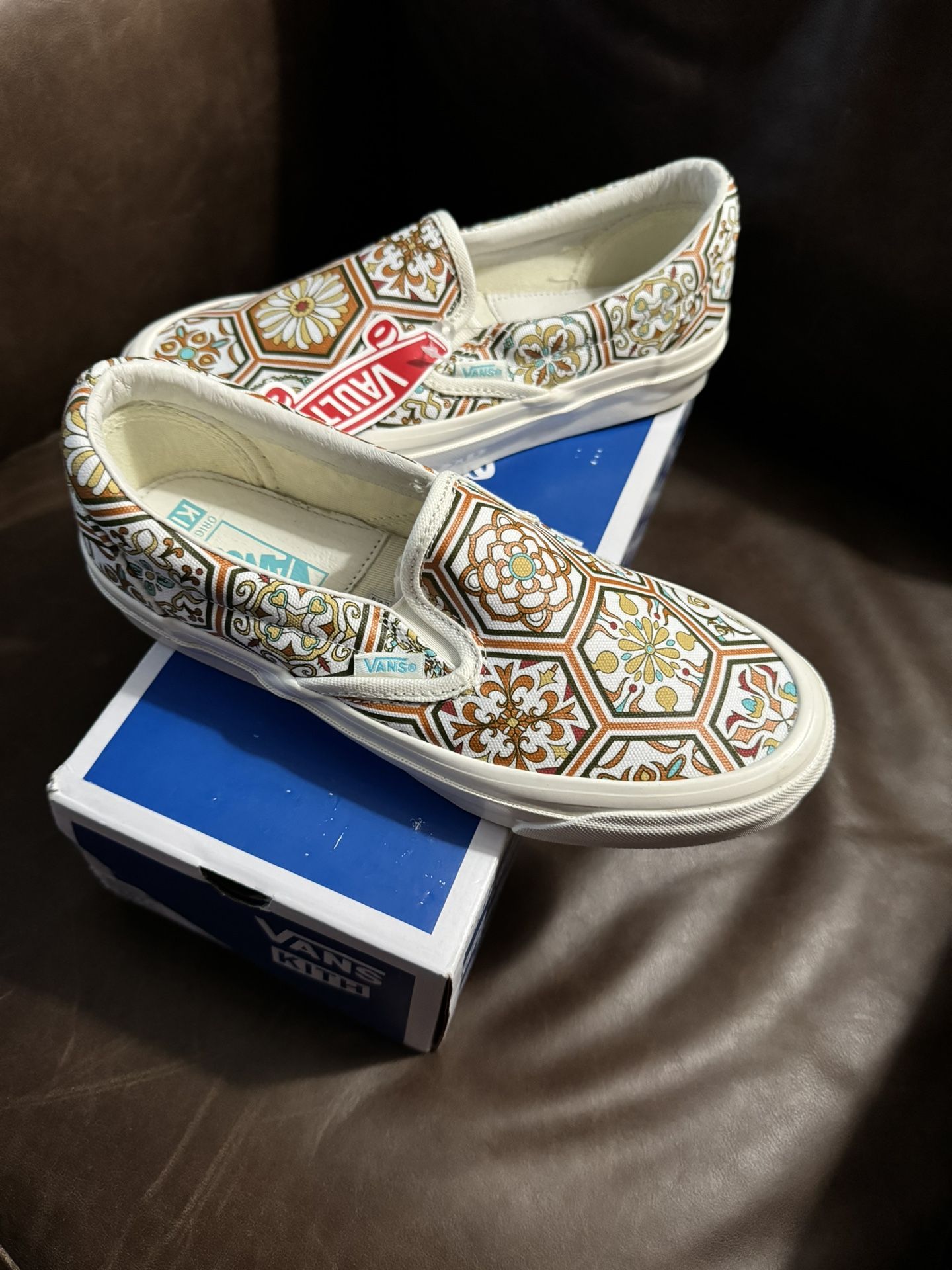 Kith X Vans Slip On Moroccan Tile Orange True Marshmallow