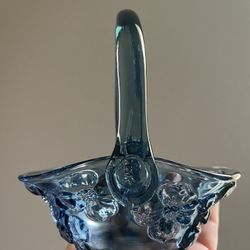 Indiana Glass Floral Dogwood Glass Basket