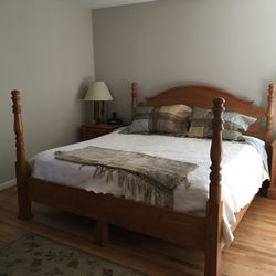King Bed frame and dresser with mirror
