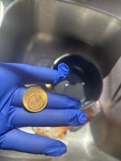Moneda de 20 pesos año 1921 oro de 22 kilates