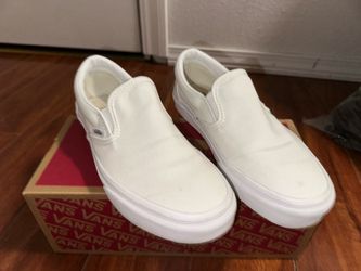 White Slip-On Vans