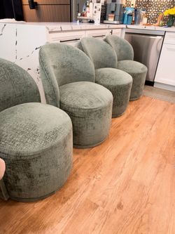 Set of 4 for $50 Green Swivel Dining Chairs