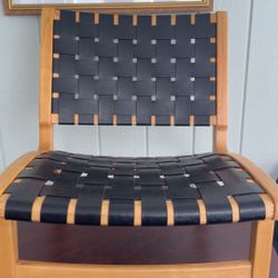 faux leather woven chair