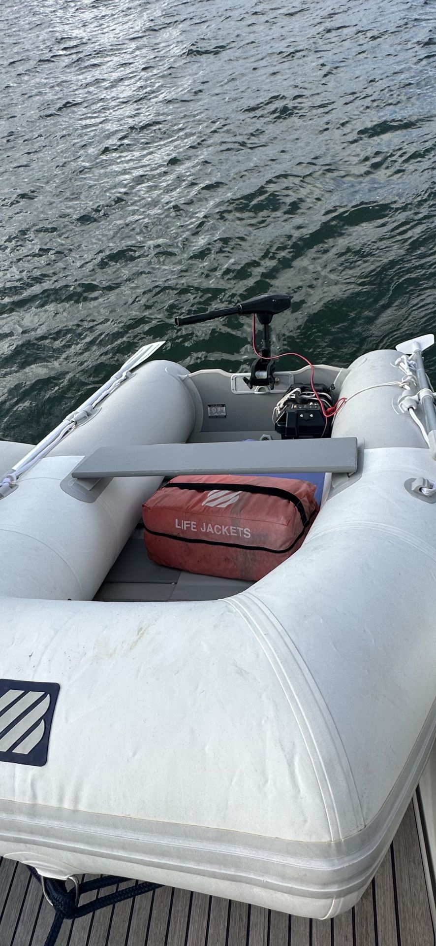 Inflatable Boat, 8ft, 992lb Capacity, Skiff, Dinghey, Tender, Electric Motor