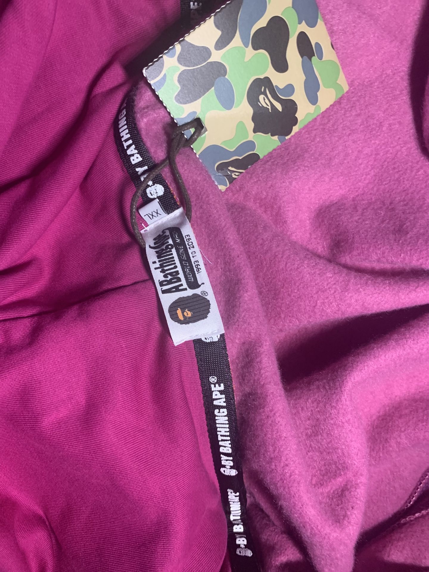 Purple Double Hooded Bape Jacket Full Zip Up
