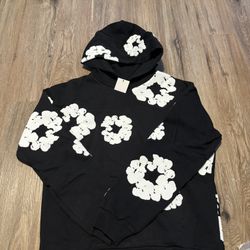 black denim tear hoodie
