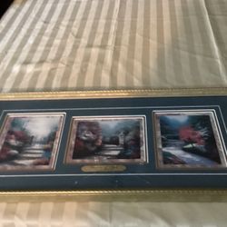 A few paintings of famous  Painter Thomas Kincaid  titled “Gardens Of light”