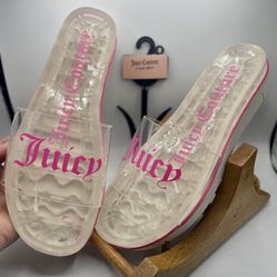 Juicy Couture In Love Lucite Clear Platform Sandals