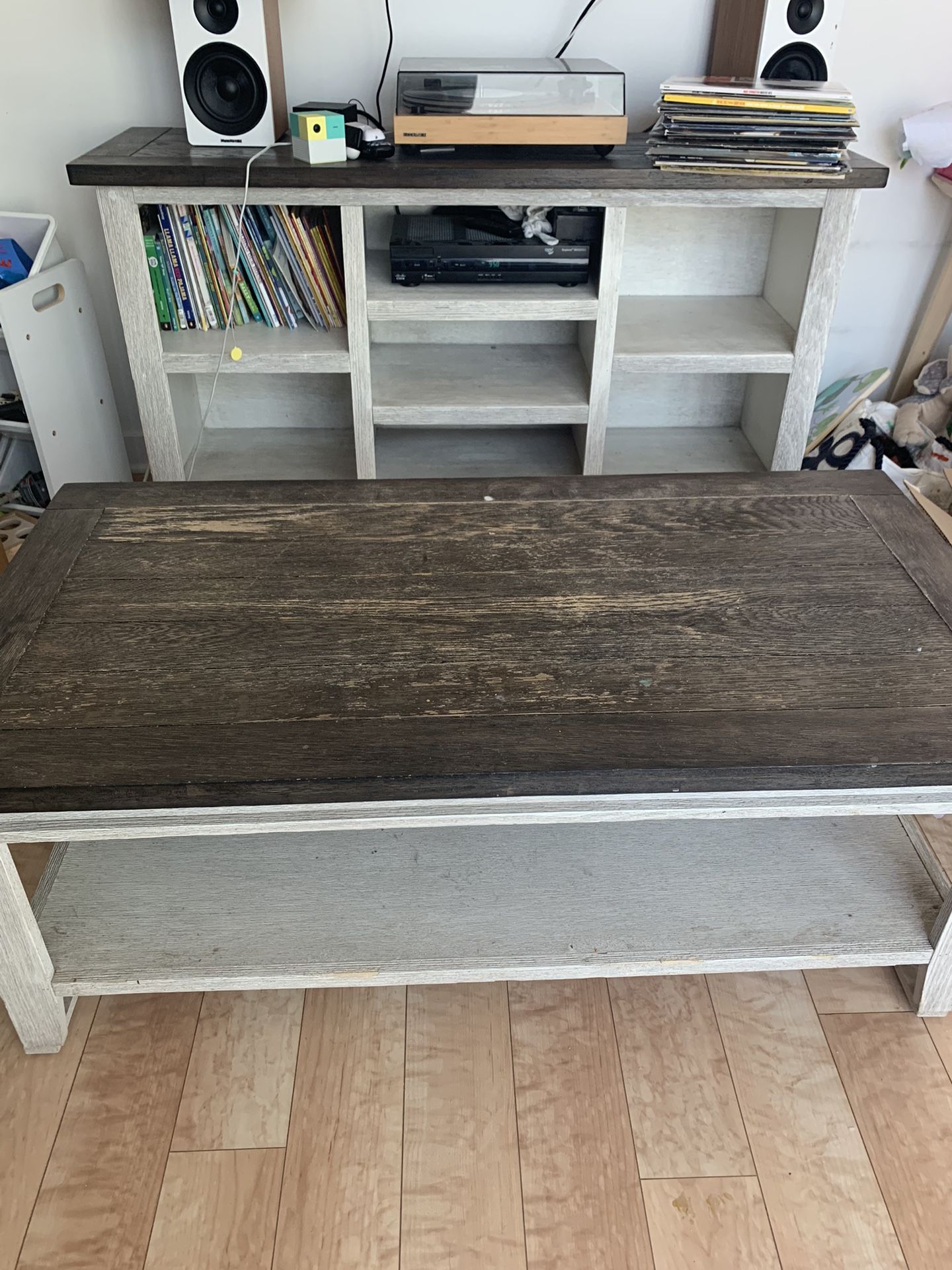 Dixon White Wood Rectangle Coffee Table/ Tv Console