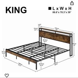 King Bed frame And Mattress 