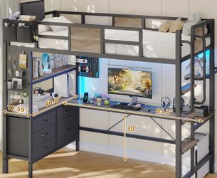 Twin Bunk bed with desk