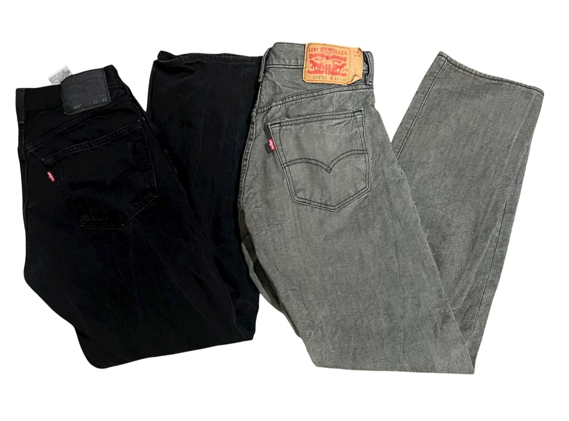 Vintage Levis Jeans Mens 32x32 Black/grey 501 Button Fly Lot of 2