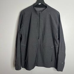 Lululemon Pocketed Vented Train 1/2 Zip Jacket Mens Large Grey LM3CSUS