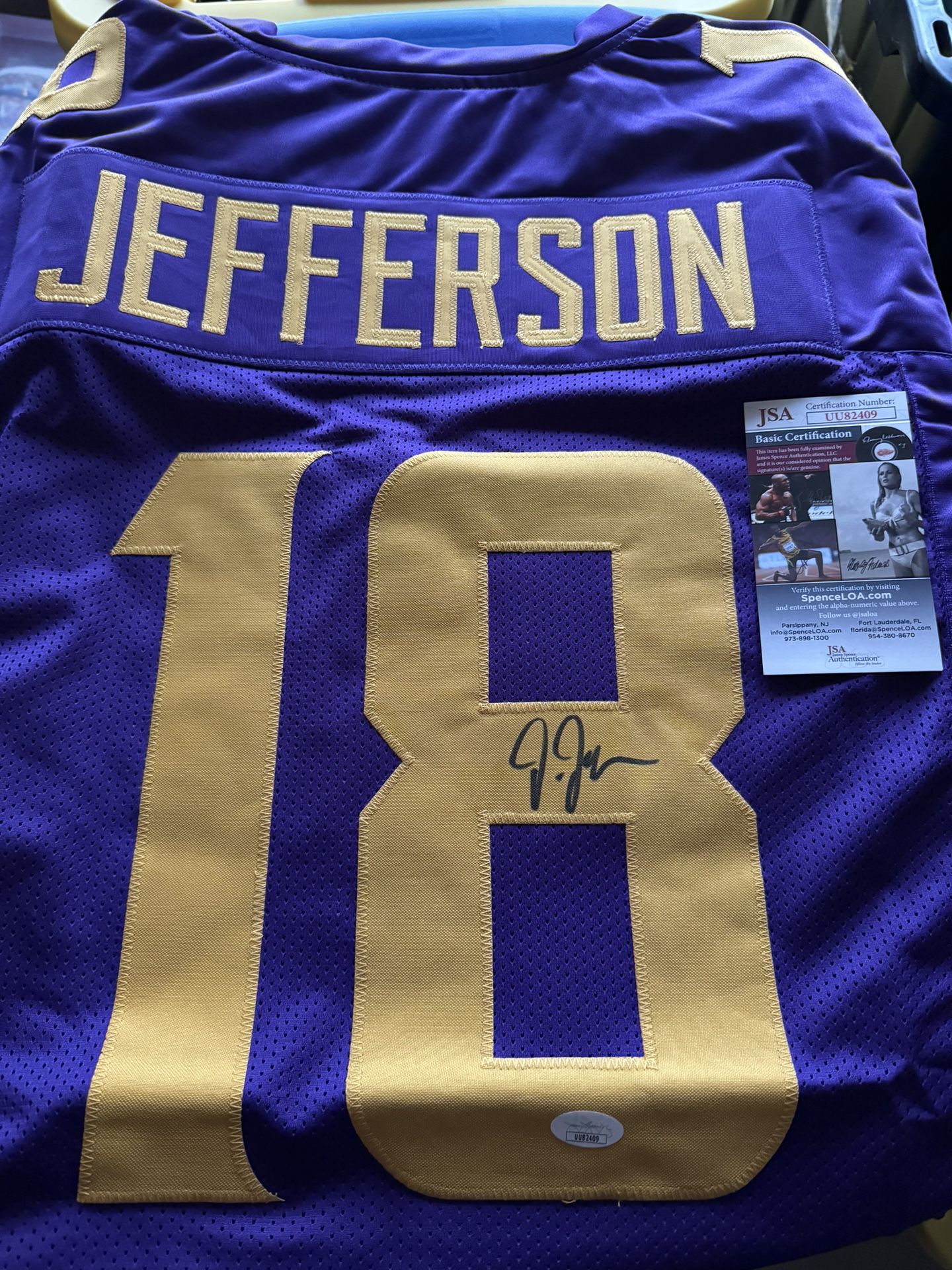 Justin Jefferson Signed Jersey With COA