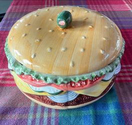 Ceramic Cheeseburger Condiment Container