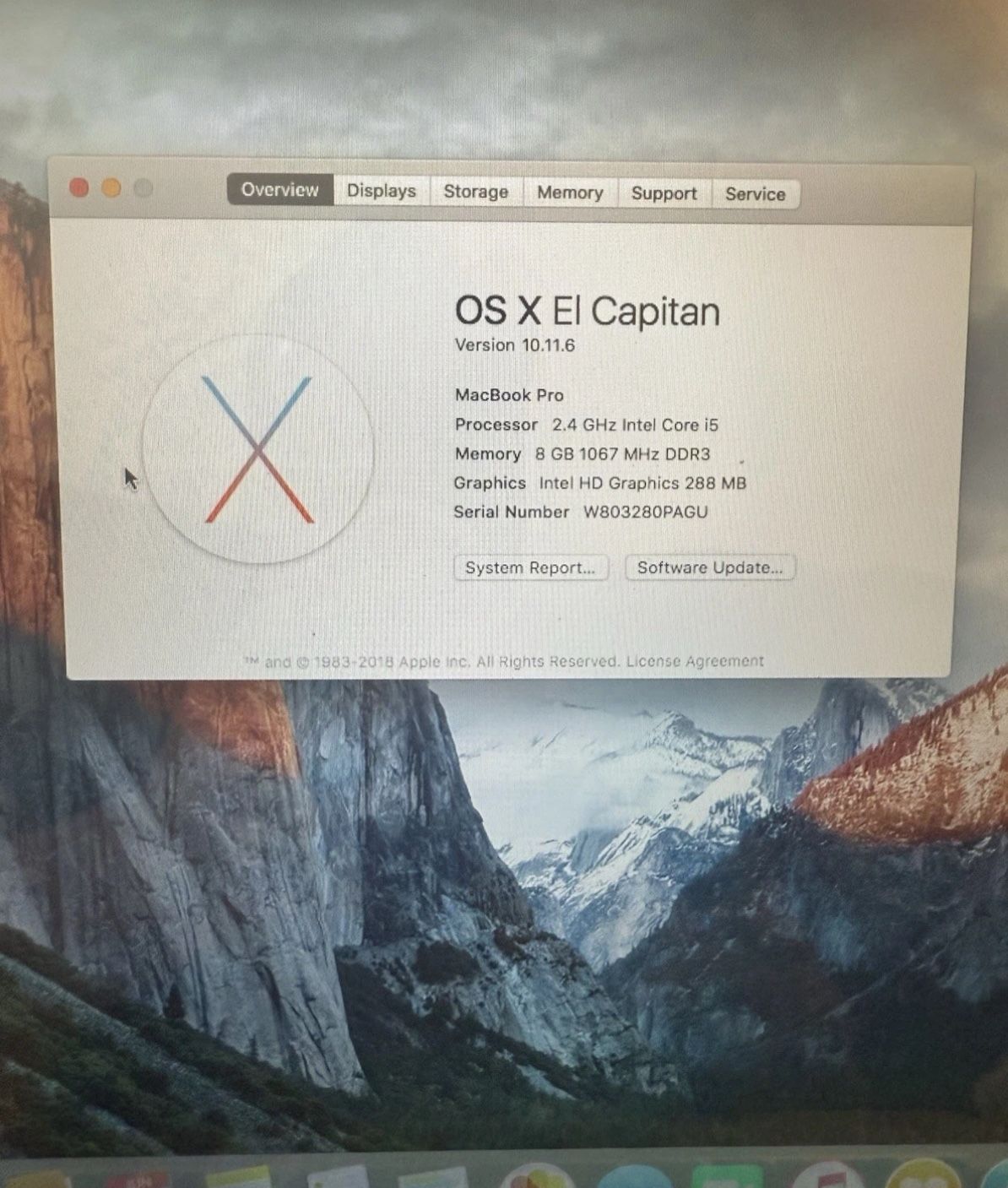 Apple MacBook Pro 15 Mid-2010 2.4GHz i5 8GB RAM 320GB HDD
