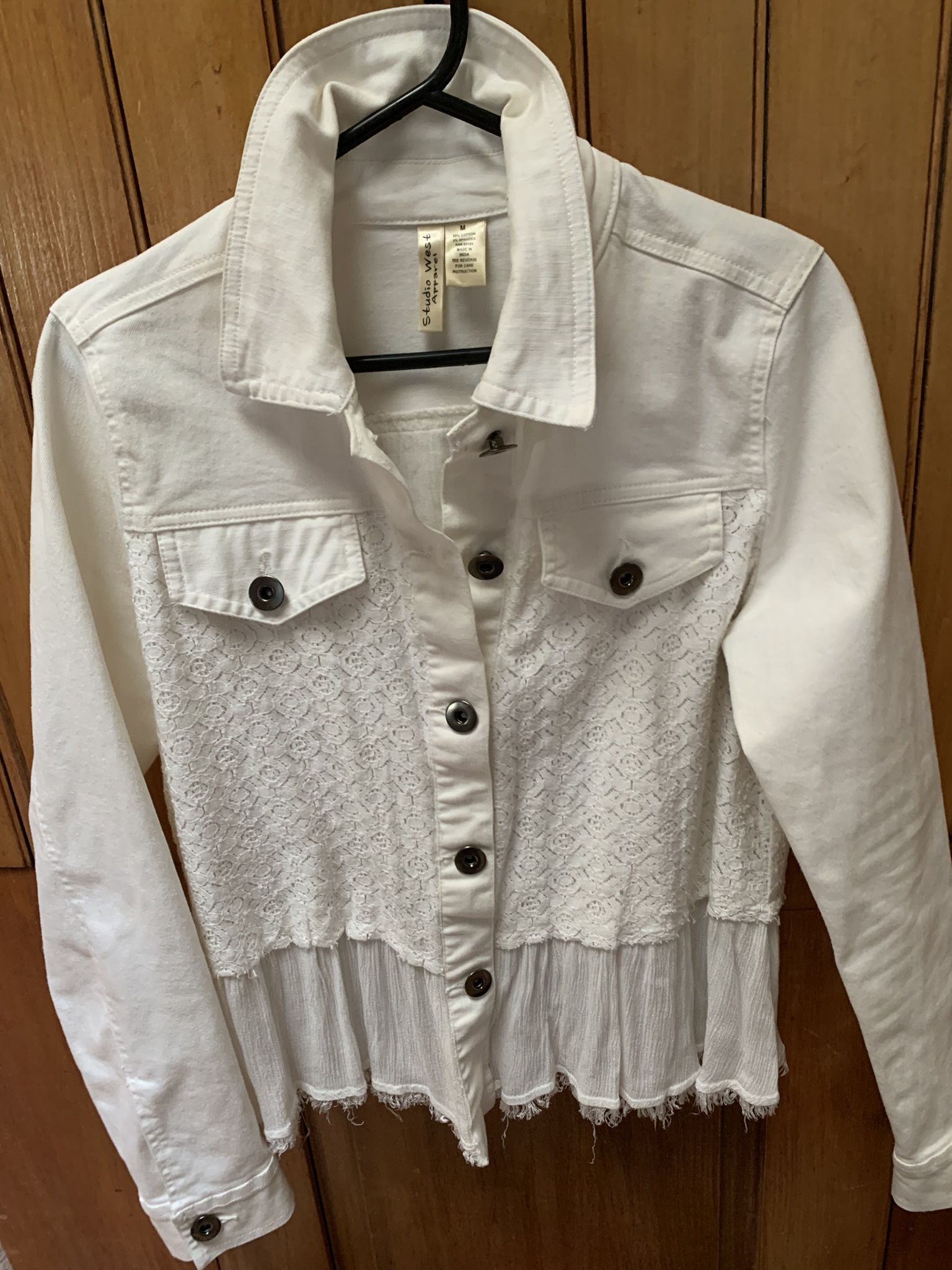 Off white jean lace jacket