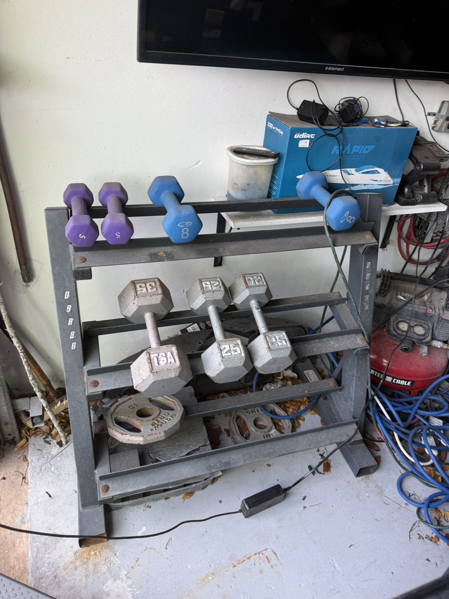 Weight Rack Metal with all the weights you see 
