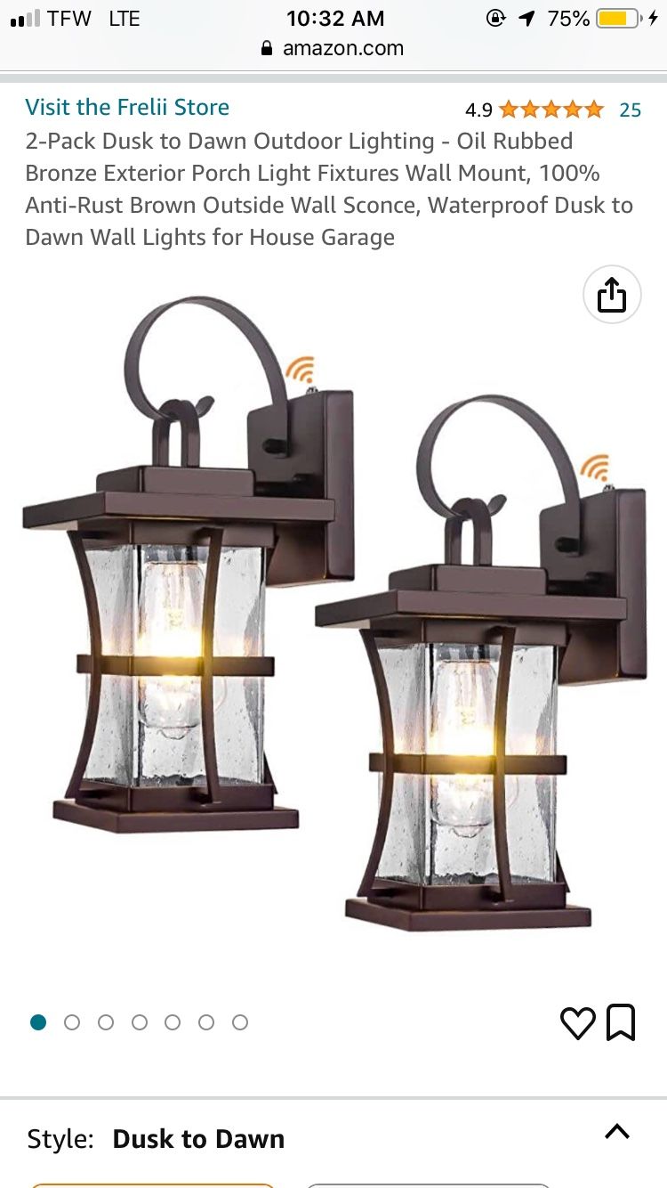 2 Pack Dusk-Dawn Outdoor Lights