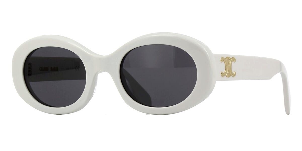 Celine Cl40194U 25A Oval Cat Eye White Sunglasses