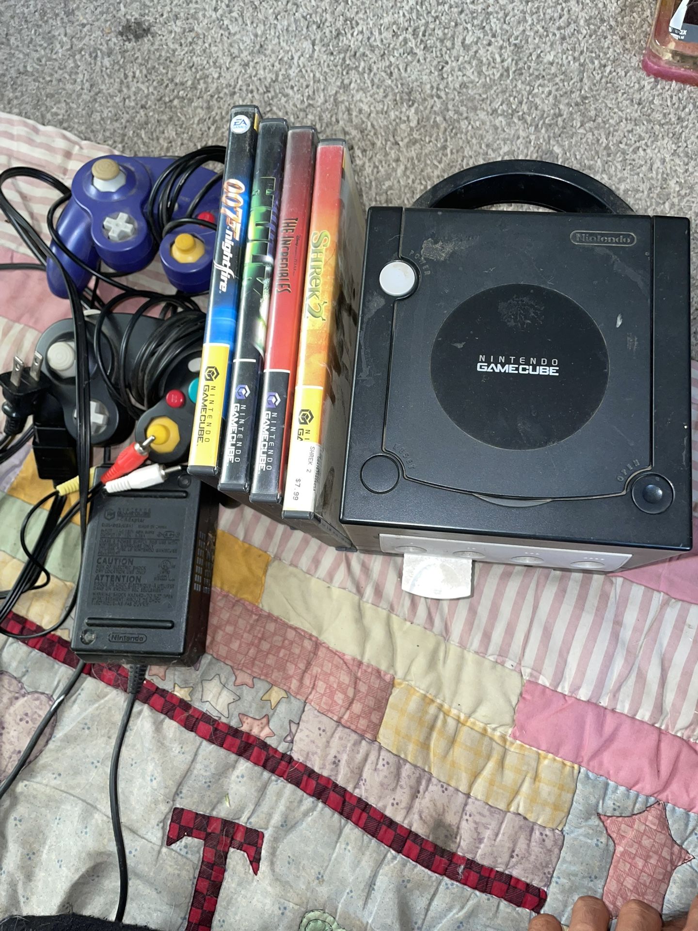 GameCube With Gameboy Player Memory Card Controllers Games