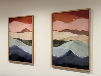 2 Piece Framed Diptych Glass Wall Art "Nature's Layers"