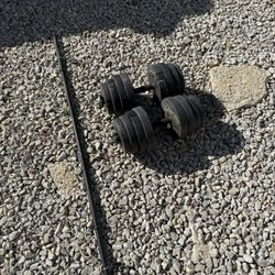 1” Vinyl Weight Set 30LB Adjustable Dumbbell Pair - Bar Included